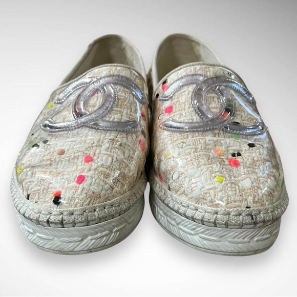 CHANEL Women's Tweed Multi-Color Espadrilles Size 7.5 (38) | EUC - Picture 3 of 9